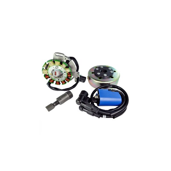RM22804 | RMSTATOR New Aftermarket Yamaha Kit Stator 100 W + External Ignition Coil + Backplate + Flywheel + Puller |