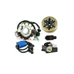 RM22854 | RMSTATOR New Aftermarket Yamaha Kit Stator 100 W + HP CDI Box + Ignition Coil + Backplate + Flywheel + Puller |