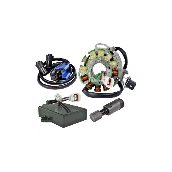 RM22851 | RMSTATOR New Aftermarket Yamaha Kit Stator 100 W + HP CDI + External Ignition Coil + Backplate + Puller |