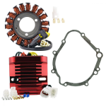 RMS900-107319 | Kit Stator + CNC Red Machined Aluminum mosfet Regulator + Gasket for GSXR 600 / 750 2006-2009 2011-2019 |