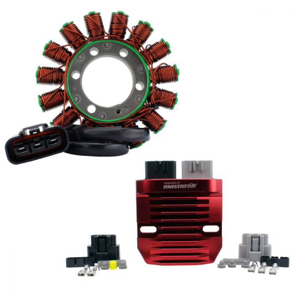 RMS900-107599 | Kit Generator Stator + Red Machined Lithium-Ion Battery Compatible Regulator for Honda CBR 600 RR 2013-2022 |