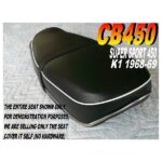 12-200-178 | CB450 K1 1968-69 New Seat Cover Honda CB 450 Super Sport |