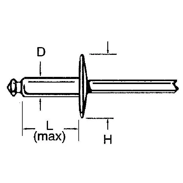 sftp_r_i_ririvet_line_art.jpg 630-064L | Steel Rivets 3⁄16 Dimension x .440 Length x .625 Height - Image 1