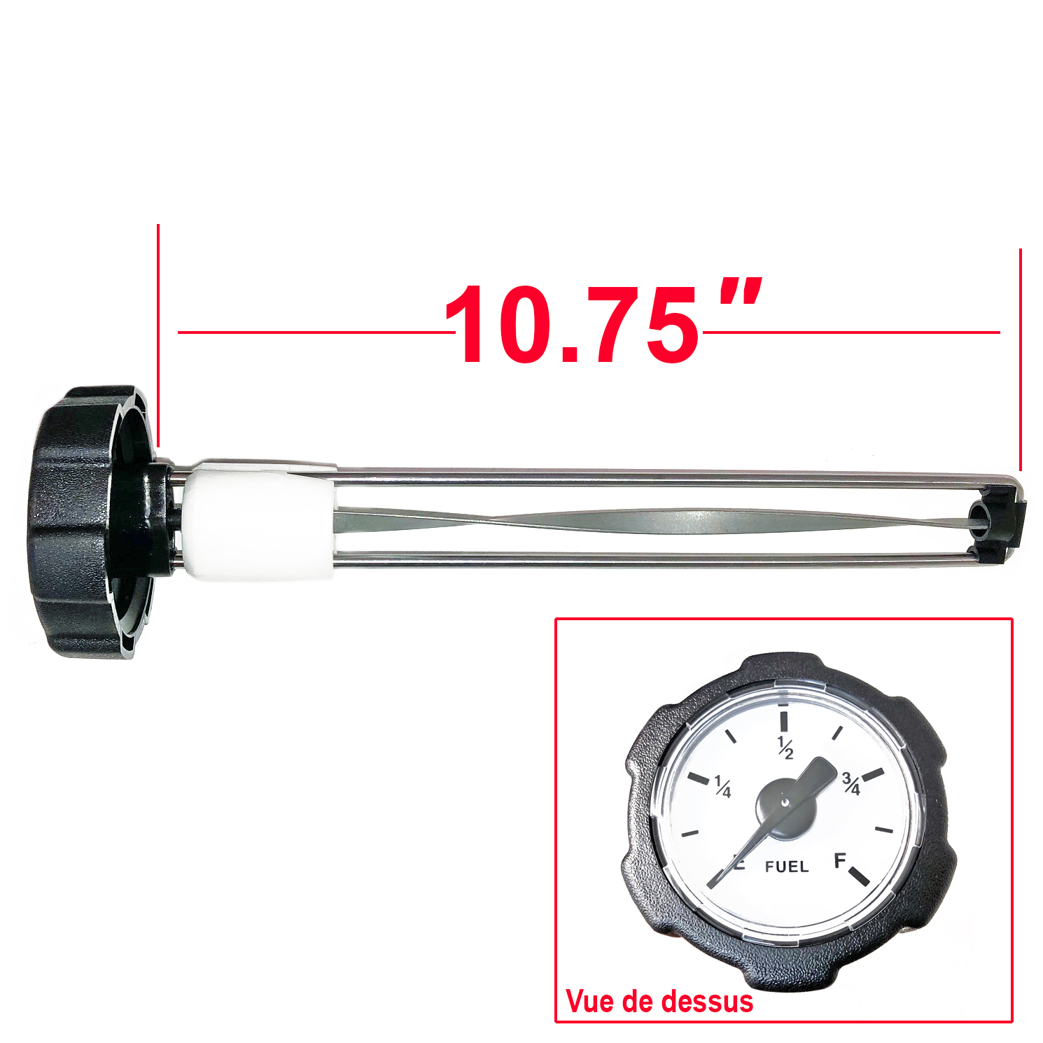 007-287-25 07-287-25 | Fuel Cap with Gauge Polaris 10.75 Long - Image 1