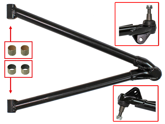 K8A_08-520-06 08-520-06 | Arctic Cat Lower A-Arms Right Ball Joints Permanently Fixed To A-Arms Bushings Installed - Image 1