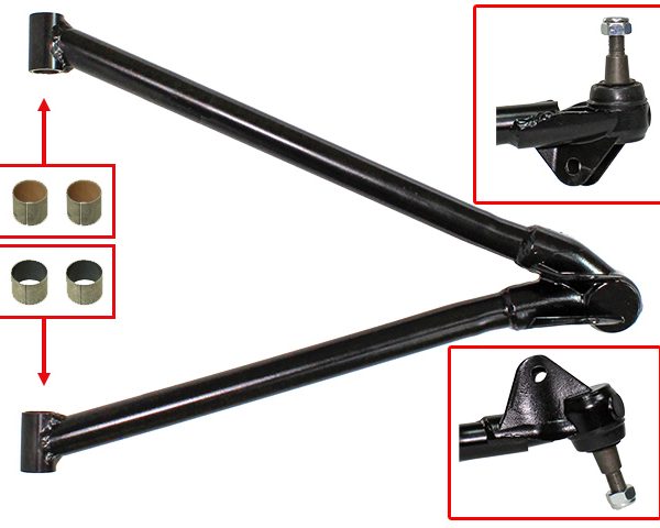 08-520-32 | Yamaha and Arctic Cat Lower A-Arms Right Ball Joints Permanently Fixed To A-Arms
Bushings Installed
